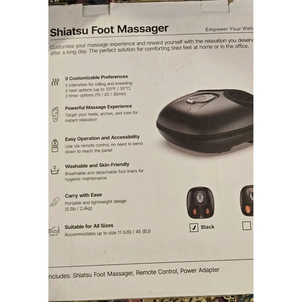 RENPHO Foot Massager Machine with Heat Shiatsu Deep Kneading Neuropathy ‎ Remote